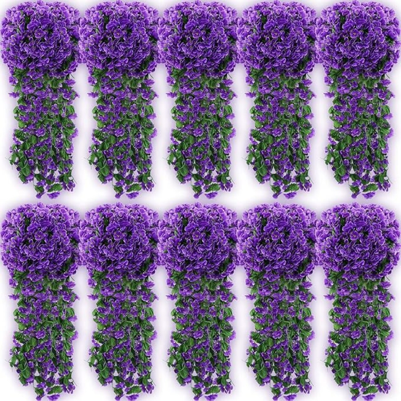 10 Pack 10 Pack Artificial Hanging Flowers Garland Arch Flowers for Wedding Ceremony Wall Home Floral Party Garden Outdoor Decoration (Purple)